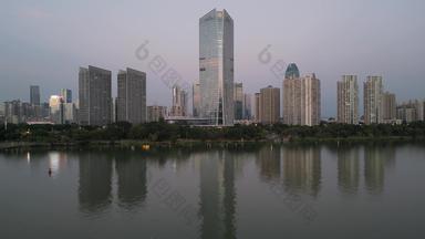 航拍惠州城市地标高楼惠州大景